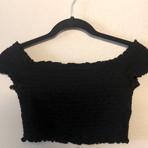 H&M cropped ruched over the shoulder top
